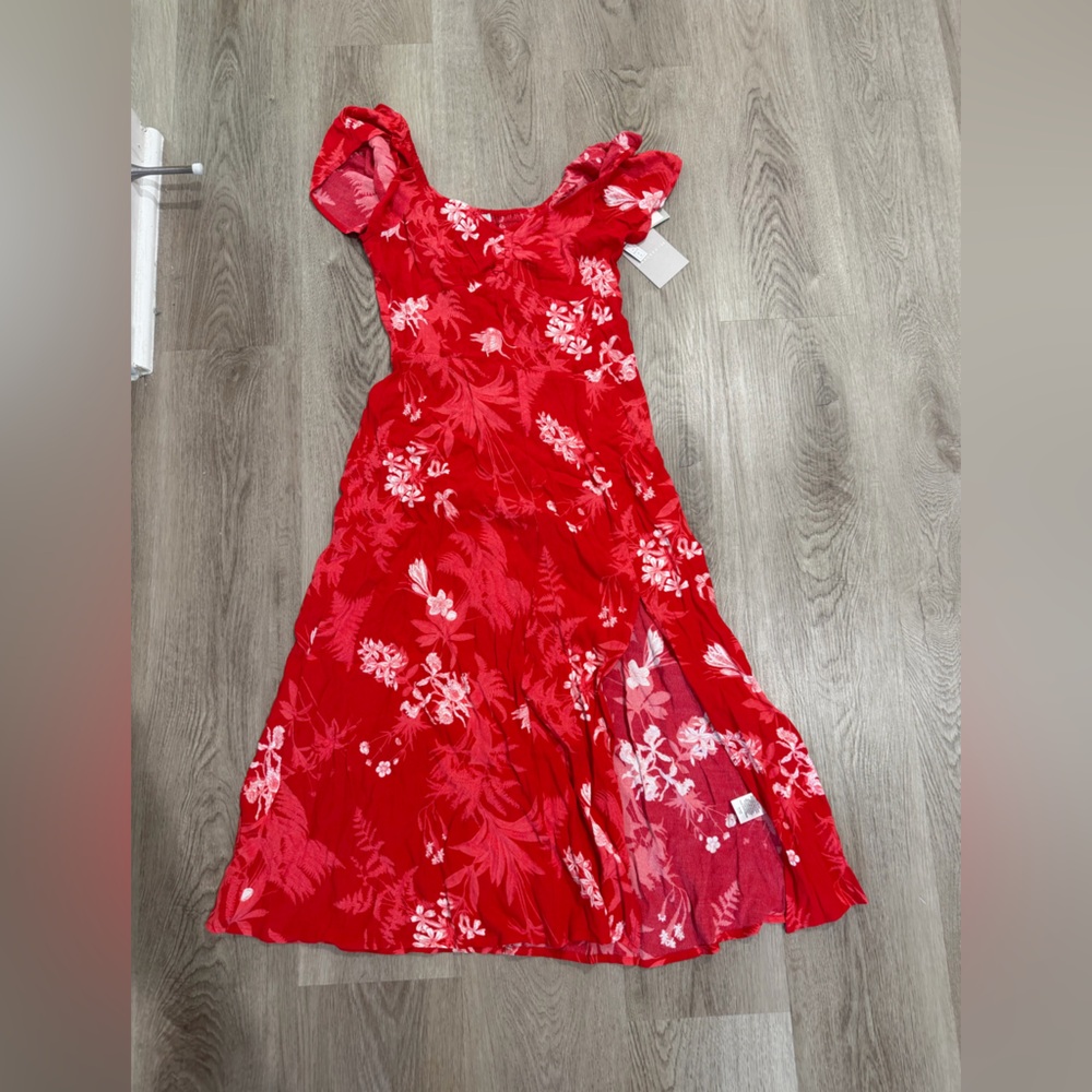 Chelsea28 Red Floral Kids Dress